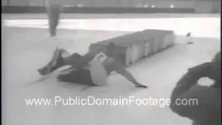 Barrel Jumping Competition Newsreel PublicDomainFootage.com
