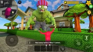 Scary Teacher 3D - troll Miss T giant hulk zombie (Mod menu) gameplay #scaryteacher3d
