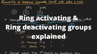 Ring activating and deactivating groups explained || Electrophilic substitution reaction, JEE, NEET.