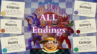 FNAF 6 All Endings (Full Gameplay)