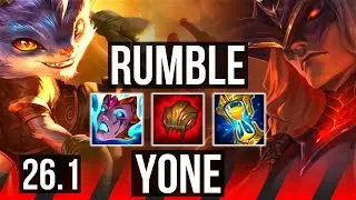 RUMBLE vs YONE (TOP) | 59K damage | KR Master | 26.1