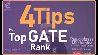 4 Tips for Top GATE Rank / Mechanical free crash course GATE 22 / Engenius / Suneel Jangir Sir