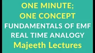 ONE MINUTE ; ONE CONCEPT: 19) FUNDAMENTALS OF EMF- REAL TIME ANALOGY
