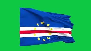 Cape Verde Flag green screen | blue screen | chroma key