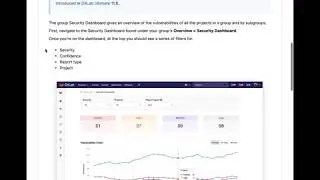 Baseline Experience: Security Dashboard