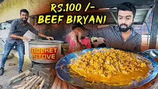100₹ Rupees UNLIMITED Nalli Biryani & Tawa கறி in Rocket Stove STREET FOOD of CHENNAI | DAN JR VLOGS