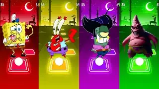 Patrick Exe 🆚 Spongebob Exe 🆚 Plankton Exe 🆚 Mr Krabs Exe | Tiles Hop Battle