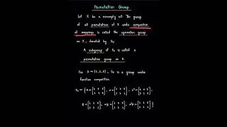 Concept of Permutation Group.#permutations #permutation_groups