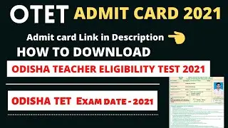 odisha tet admit card 2021 download | OTET | victory365days
