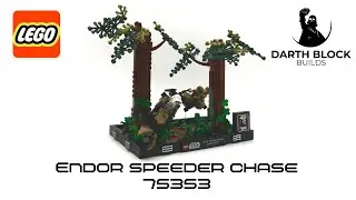 Darth Block Builds the Endor Speeder Chase Diorama 75353 from Lego Star Wars