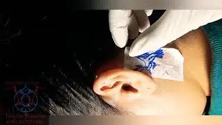 stork bird with leaf girl neck tattoo