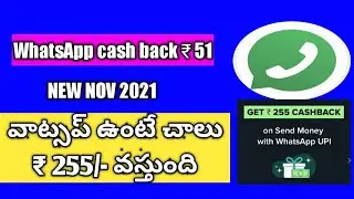 Whatsapp new cash back offer 2021 | whatsapp cash back 51 |Telugu earning tips