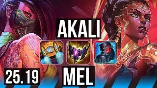 AKALI vs MEL (MID) | 9/2/2 | KR Master | 25.19