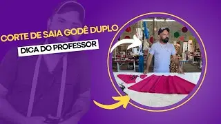 CORTE DE SA&Iacute;A GOD&Ecirc; DUPLO DIRETO NO TECIDO DICA DO Professor#dicasincriveis #costurando #presencial