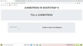 JUMBOTRON in Bootstrap 4  |   Bootstrap 4