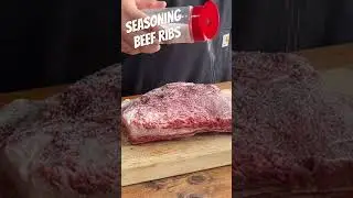 Seasoning beef ribs for direct heat smoking on Weber Smokey Mountain #bbq #cooking #food  #delicious