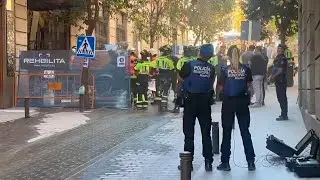 Tres heridos y cuatro desaparecidos en el derrumbe de un edificio en Madrid