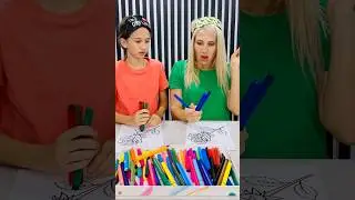 3 Marker Challenge 🌹💙🫣😅 #shorts