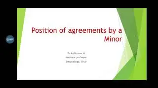 Position of Agreement by minor
