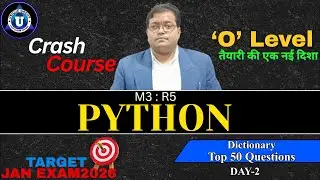 Python 50 Most Important Questions(dictionary) DAY-5| Live & || Crash Course #olevel #olevelexam