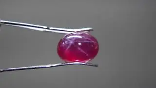 Synthetic Star Ruby cabochon. SYSR50