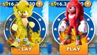 Sonic Dash - Super Sonic VS Sir Knuckles _ Movie Sonic vs All Bosses Zazz Eggman