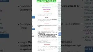 Airforce Admit card released  | Airforce Admit card 2023 out