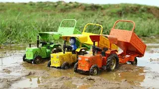 Mini Harvester Paddy Rice Cutting And Mt Tractor Rice Loading | Mini Tractor | CS Toy