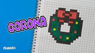 COMO DIBUJAR UNA CORONA NAVIDE&Ntilde;A paso a paso en PIXEL ART - PIXELADOS