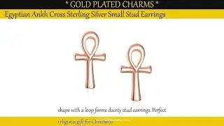 Egyptian Ankh Cross Sterling Silver Small Stud Earrings