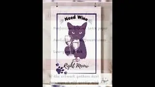 Funny Wine Lover Wall Art Cat Display Bar Decor Room Accent Kitchen Display Feline Gift for Owner...