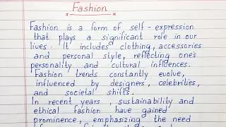Write a short essay on Fashion | Essay