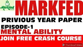 LIVE MENTAL ABILITY  EPISODE-1 || FOR MARKFED SENIOR ASS || STENO || PSEB CLERK