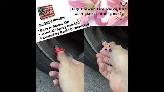 Elegant Lily Flower Tire Valve Caps &ndash; Custom Car Accessories for Floral Lovers - Made in USA
