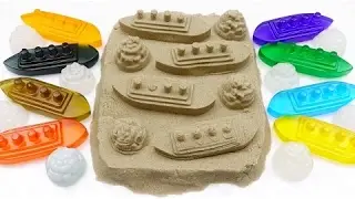 DIY How to make 'Colors Gummy Pudding Jelly Titanic with Kinetic Sand'