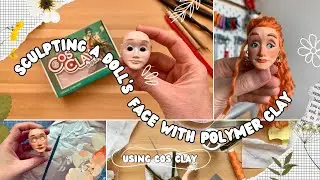 Sculpting a doll's face with polymer clay, using #cosclay #makingof #polymerclay #figurine #artdolls