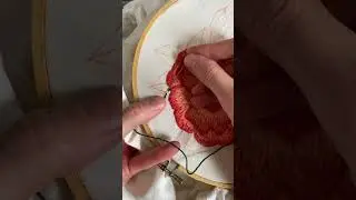 Embroidering a rose 🌹 #diy #embroidery