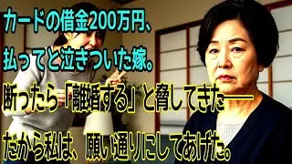 カードの借金200万円、払ってと泣きついた嫁。断ったら「離婚する」と脅してきた──だから私は、願い通りにしてあげた。