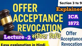 Indian Contract Act 1872 | Sec 3 to 9 | Offer, Acceptance & Revocation Explained in Hindi