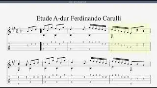 Ferdinando Carulli - Etude A-dur (Guitar Tabs) #classicguitar #fingerstyle #guitartabs #sheetmusic