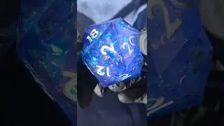 💙 Blue Opal Liquid Core D20 XL &ndash; Handmade 55 mm Resin Dice with Opal Glow Magic | Wolff dice #dice