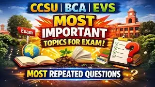 CCSU | BCA | EVS | Most Important Topics For Exam । Most Repeated Questions of EVS 