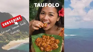 Making a Samoan traditional food called (TAUFOLO)