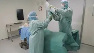 BARRIER knee arthroscopy drape application