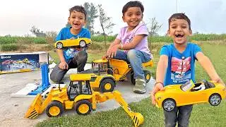 Kids Unbox Bruder Car Service Center 🚗 Fun JCB Construction Story Playtime!