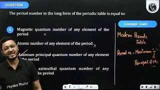 The period number in the long form of the periodic table is equal to:....
