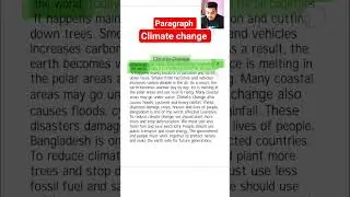 Climate Change Paragraph | Climate Change in Bangladesh | Easy English Paragraph #climatechange