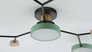 Contemporary Multi-Head Round Iron LED Semi-Flush Chandelier