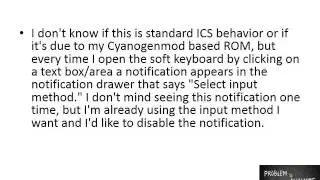 How do I disable the “Select input method” Notification
