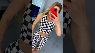 Спортивні велосипедки та топ комплект для фітнесу принт Шахматка